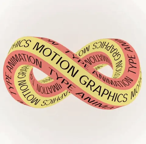 Animated typography forming an infinity symbol
