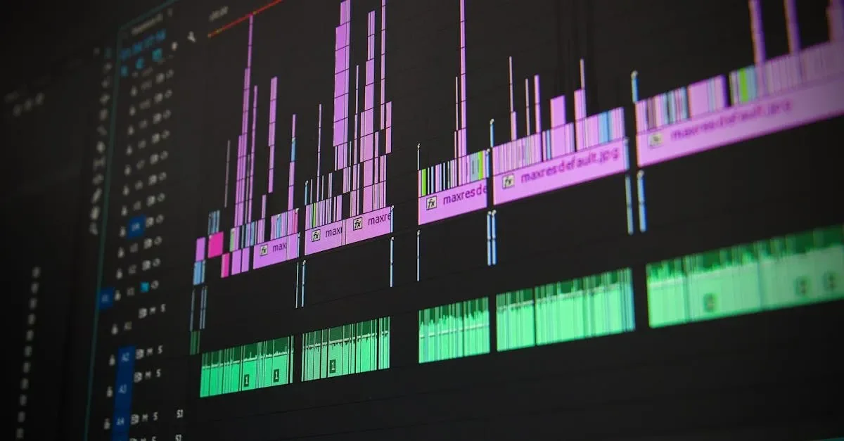 Video editing timeline on a computer screen